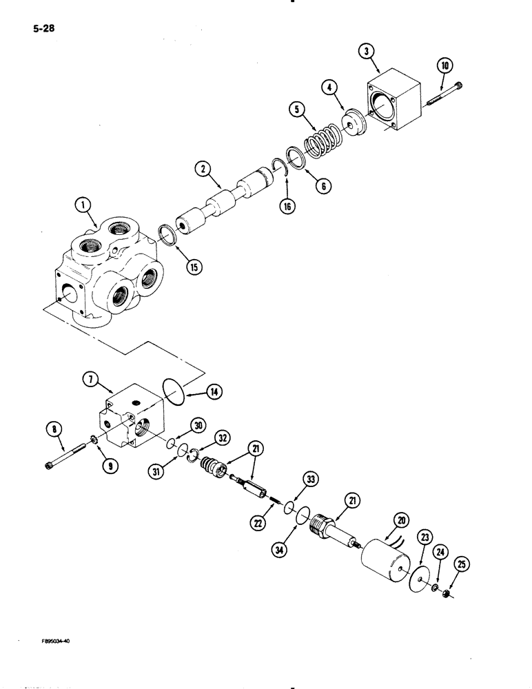 Схема запчастей Case IH 9130 - (5-28) - STEERABLE AXLE HYDRAULICS, DOUBLE SELECTOR VALVE (05) - STEERING