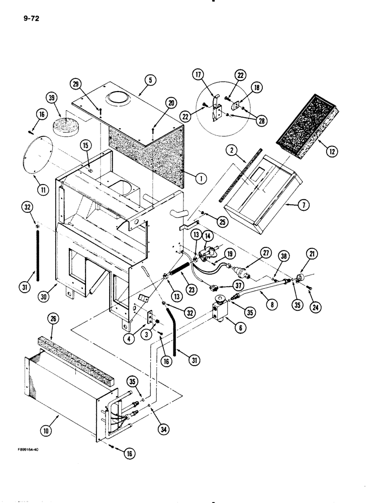 Схема запчастей Case IH 9110 - (9-72) - AIR CONDITIONER AND HEATER MODULE, EXTERNAL COMPONENTS, CAB (09) - CHASSIS/ATTACHMENTS