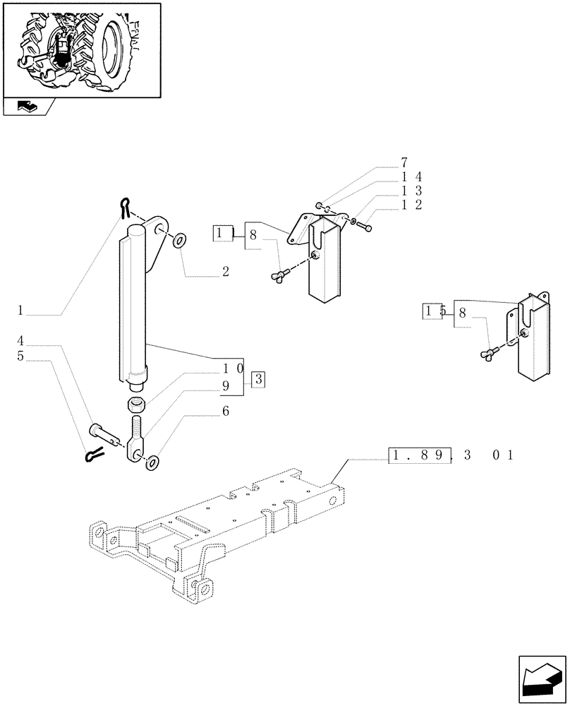 Схема запчастей Case IH PUMA 155 - (1.89.3[02]) - AUTOMATIC PICK UP HITCH WITH HYDR. PUSH BACK, WITH SWINGING DRAWBAR - TIE RODS (VAR.331945) (09) - IMPLEMENT LIFT