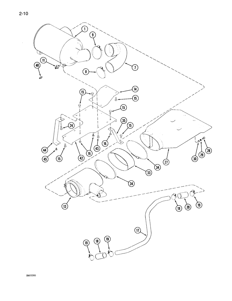 Схема запчастей Case IH 7130 - (2-010) - AIR INDUCTION SYSTEM, P.I.N. JJA0033579 AND AFTER (02) - ENGINE