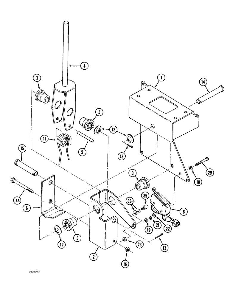 Схема запчастей Case IH 9310 - (6-036) - TRANSMISSION SHIFT CONTROLS, MODE CONTROL ASSEMBLY (06) - POWER TRAIN