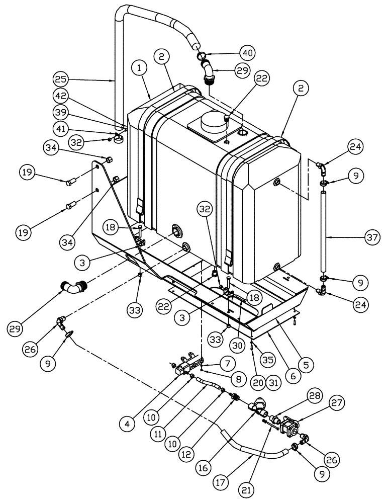 Схема запчастей Case IH TITAN 3520 - (10-007) - TANK, FOAMER GROUP Options