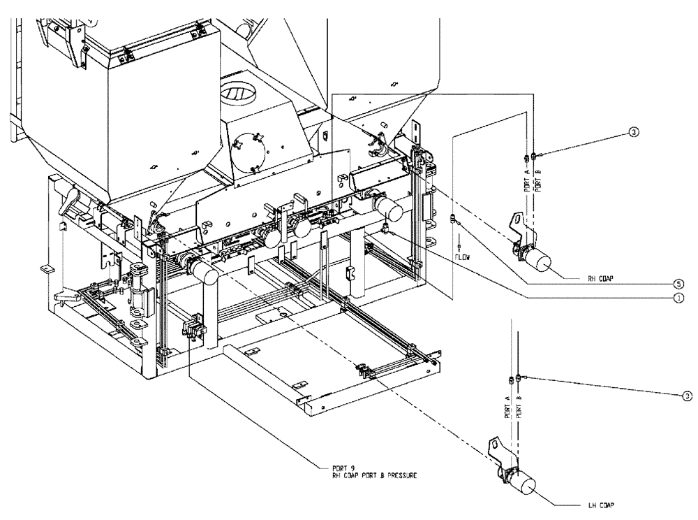 Схема запчастей Case IH 810 - (02-048) - FITTING GROUP, DOUBLE BIN, 37 & 50 CU. FT. Bin Group