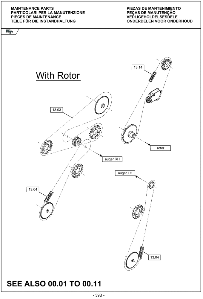 Схема запчастей Case IH LBX432R - (00.039B[01]) - PICTORIAL OVERVIEW 3/3 - MAINTENANCE PARTS (00) - GENERAL