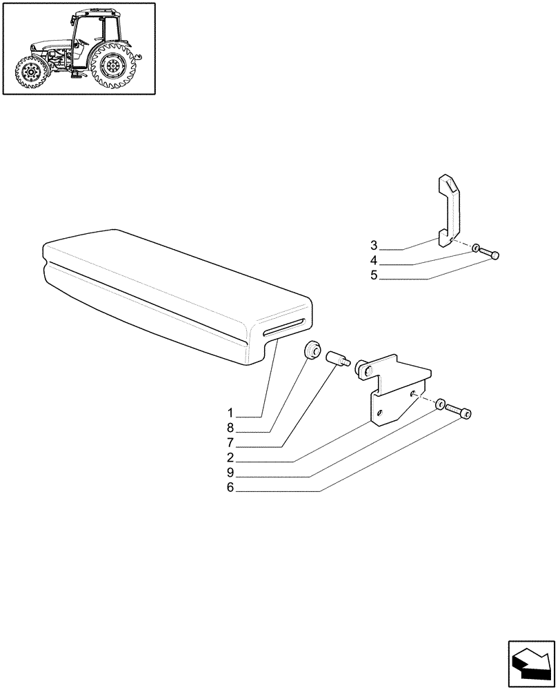 Схема запчастей Case IH JX1095C - (1.92.85/08[01]) - (VAR.839) FRONT PTO LIFT FOR EDC - PASSENGER SEAT (10) - OPERATORS PLATFORM/CAB