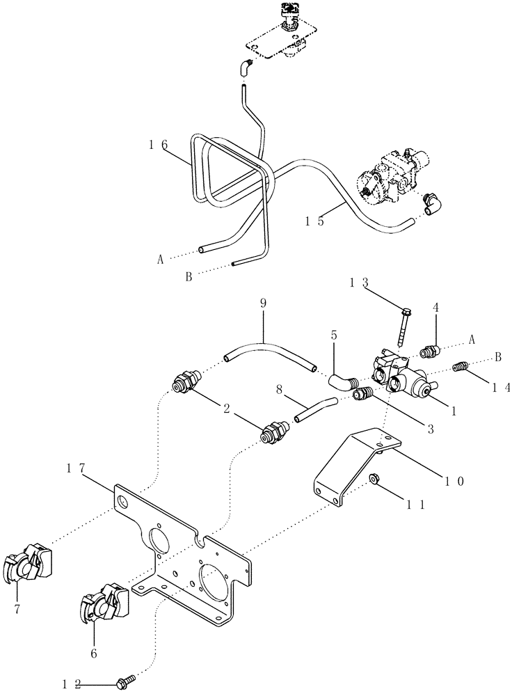 Схема запчастей Case IH MAGNUM 255 - (07-12) - TRAILER BRAKES - PNEUMATIC, COUPLERS, DUAL LINE (07) - BRAKES