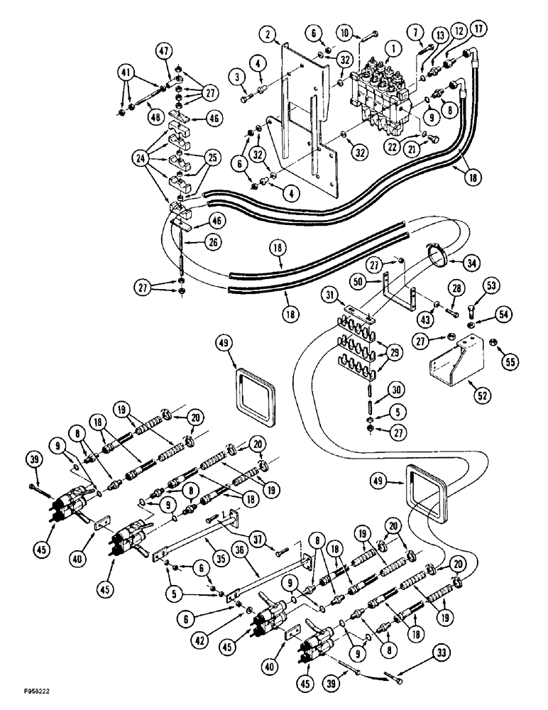 Схема запчастей Case IH 9350 - (8-18) - HYDRAULIC COUPLERS AND LINES (08) - HYDRAULICS