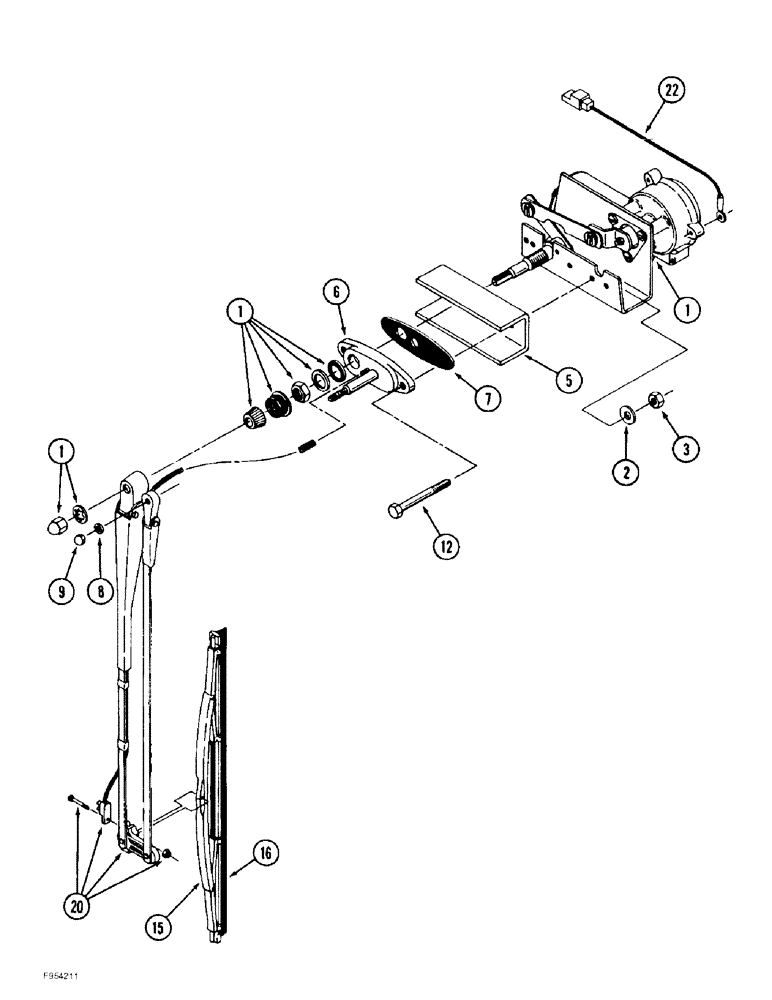 Схема запчастей Case IH 9390 - (4-58) - FRONT WINDOW WIPER (04) - ELECTRICAL SYSTEMS