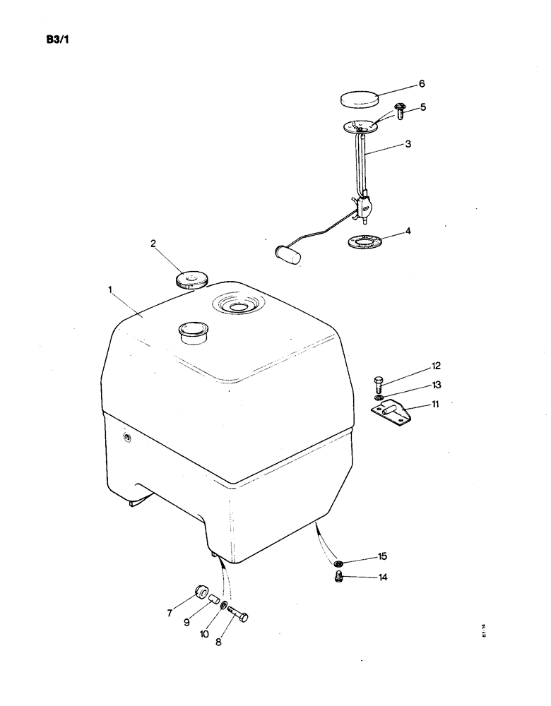 Схема запчастей Case IH 1190 - (B-03) - FUEL TANK (02) - COOLING & FUEL SYSTEMS