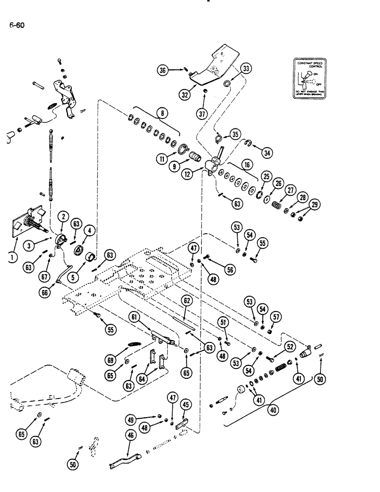 Схема запчастей Case IH 235 - (6-60) - HYDROSTATIC FOOT PEDAL KIT, HYDROSTATIC TRANSMISSION ONLY (06) - POWER TRAIN