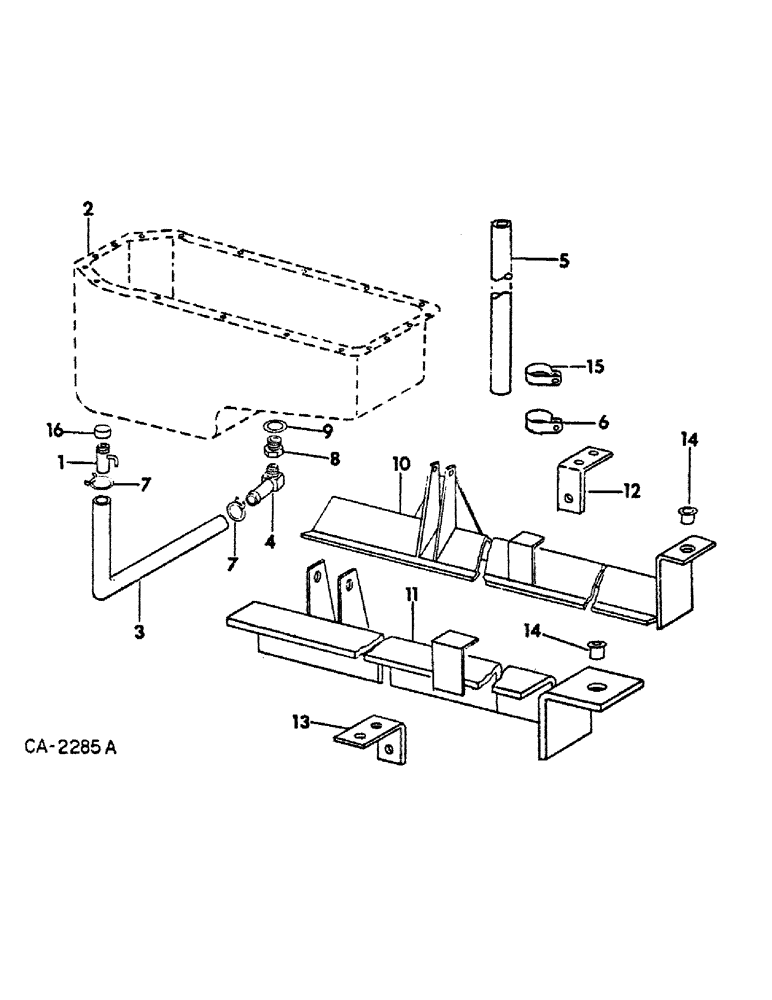 Схема запчастей Case IH 815 - (12-12) - POWER, CRANKCASE OIL PAN, GASKET, OIL DRAIN AND ENGINE MOUNTINGS, DIESEL ENGINES Power