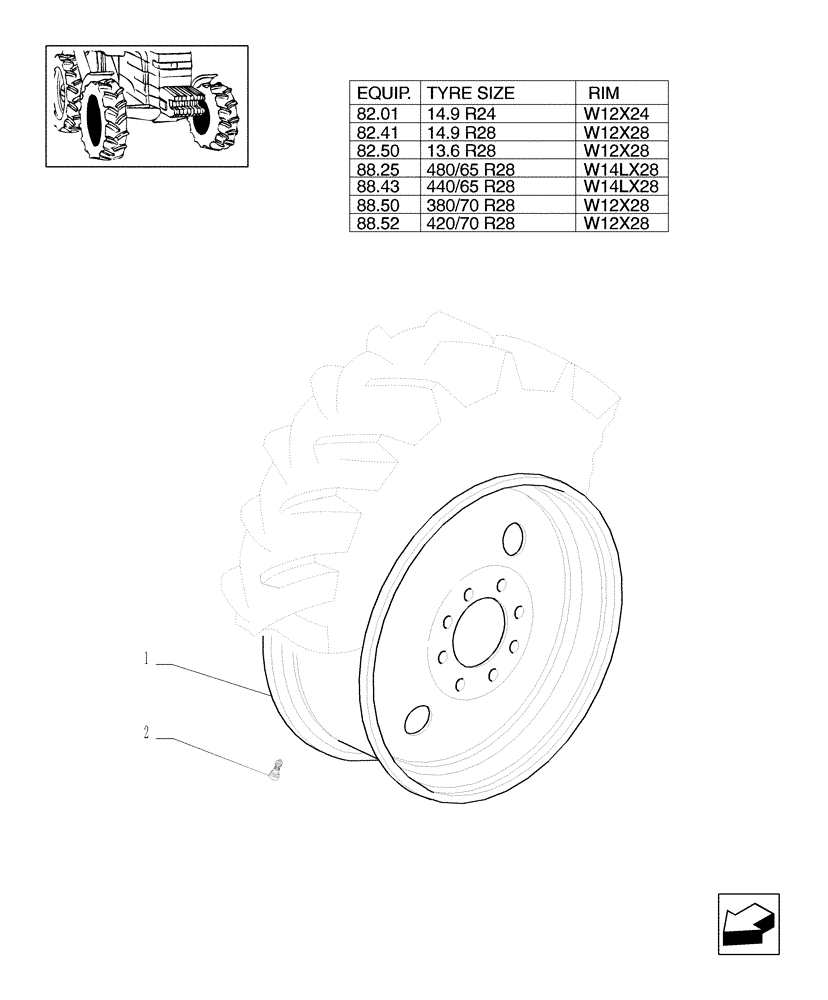 Схема запчастей Case IH MXU110 - (82.00[04]) - 4WD DRIVING WHEELS (11) - WHEELS/TRACKS