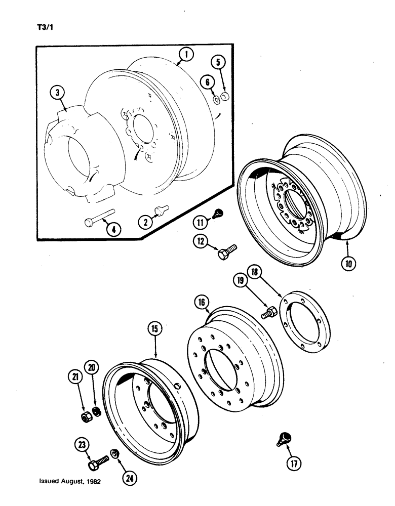 Схема запчастей Case IH 1190 - (T-03) - FRONT WHEELS AND BALLAST WEIGHTS (11) - WHEELS & WEIGHTS