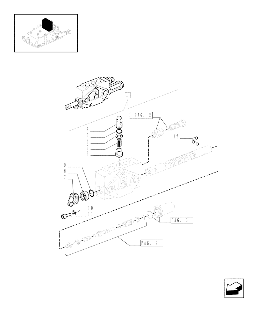 Схема запчастей Case IH JX1085C - (1.82.7/06B[01]) - SIMPLE DOUBLE EFFECT DISTRIBUTOR WITH FLOAT AND AUTOMATIC CUTOUT - BREAKDOWN - D5484 (07) - HYDRAULIC SYSTEM