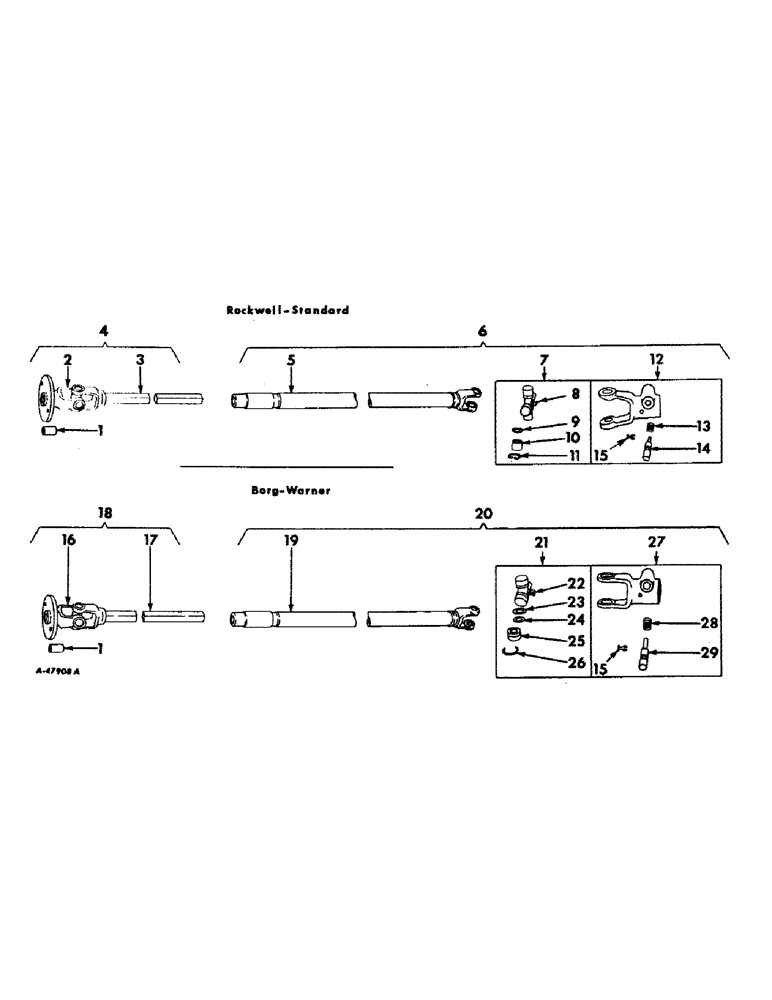 Схема запчастей Case IH 45 - (A-16) - PTO DRIVE PARTS 