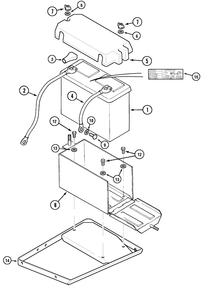 Схема запчастей Case IH CX90 - (04-32) - BATTERY, CABLES AND BOX (04) - ELECTRICAL SYSTEMS