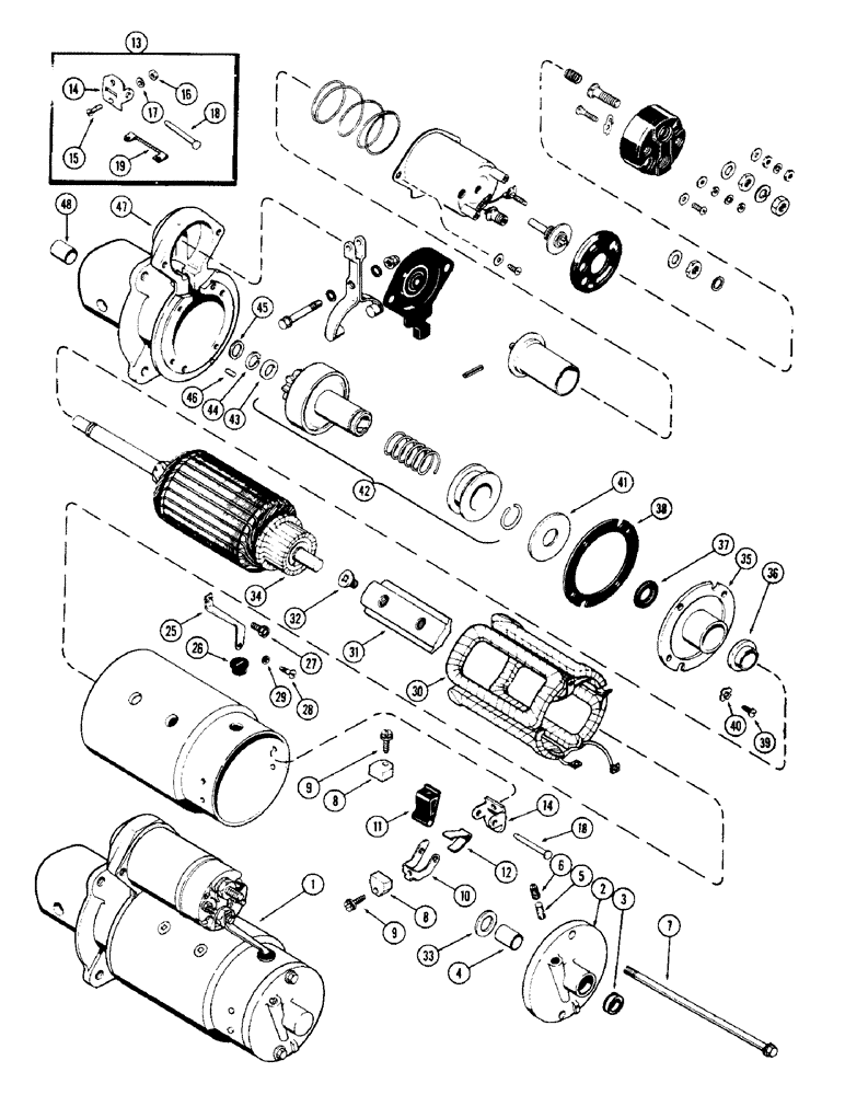 Схема запчастей Case IH 1255 - (058) - A36583 STARTING MOTOR, 188 DIESEL ENGINE (55) - ELECTRICAL SYSTEMS