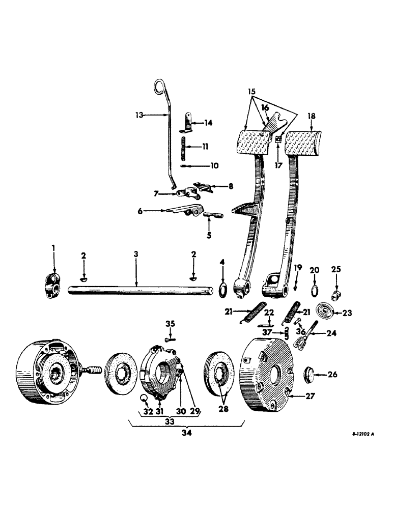 Схема запчастей Case IH 460 - (157) - BRAKES, BRAKES, BRAKE LOCK AND CONNECTIONS, FARMALL 460 SERIES (5.1) - BRAKES