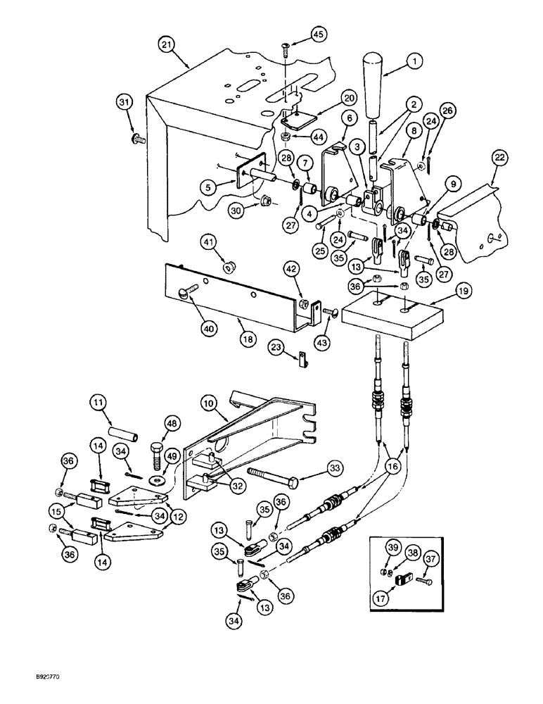 Схема запчастей Case IH 1800 - (6-44) - TRANSMISSION SHIFT CONTROLS (03) - POWER TRAIN