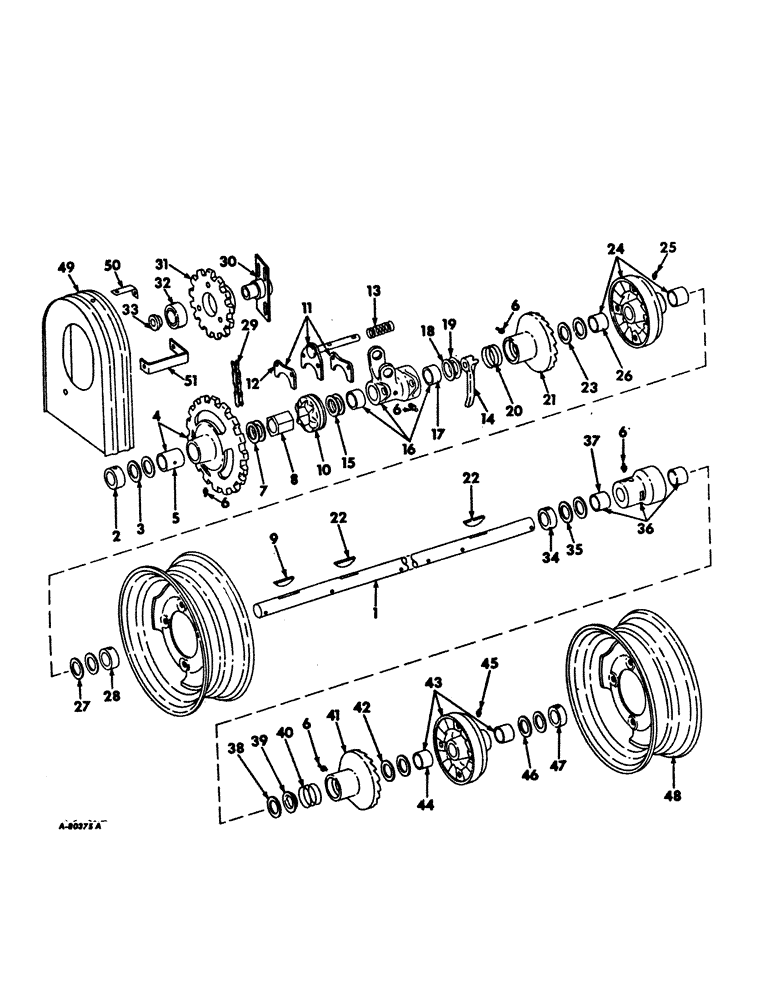 Схема запчастей Case IH 14 - (A-08) - AXLE AND WHEELS, 14 RAKE 