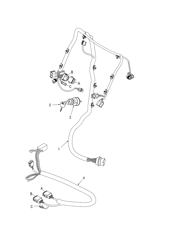 Схема запчастей Case IH STX450 - (04-25) - HARNESS - FRONT CONSOLE (04) - ELECTRICAL SYSTEMS