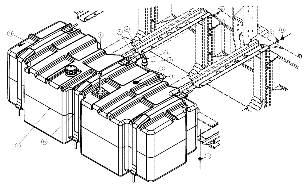 Схема запчастей Case IH FLX3010 - (02-009) - FUEL TANK GROUP (01) - ENGINE