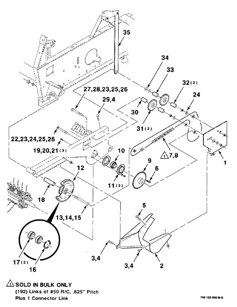 Схема запчастей Case IH 8455T - (3-08) - PICKUP DRIVE ASSEMBLY, LEFT Pickup