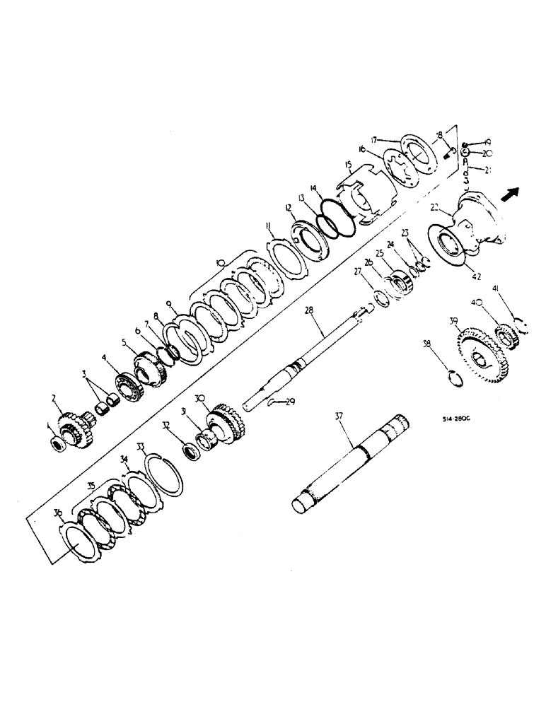 Схема запчастей Case IH 385 - (00D14) - TORQUE AMPLIFIER - SYNCHROMESH DRIVE - (04) - Drive Train