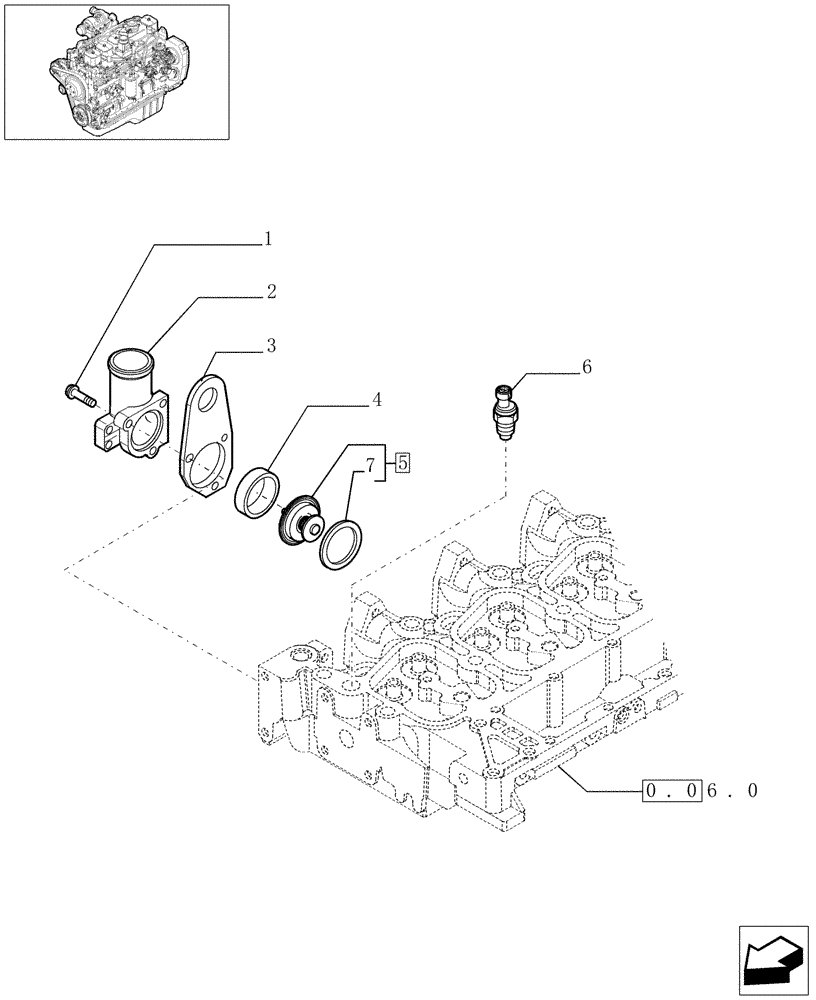 Схема запчастей Case IH F4GE9684C J600 - (0.32.6[01]) - THERMOSTAT - ENGINE COOLING SYSTEM (504083230-504083237-504033593) 