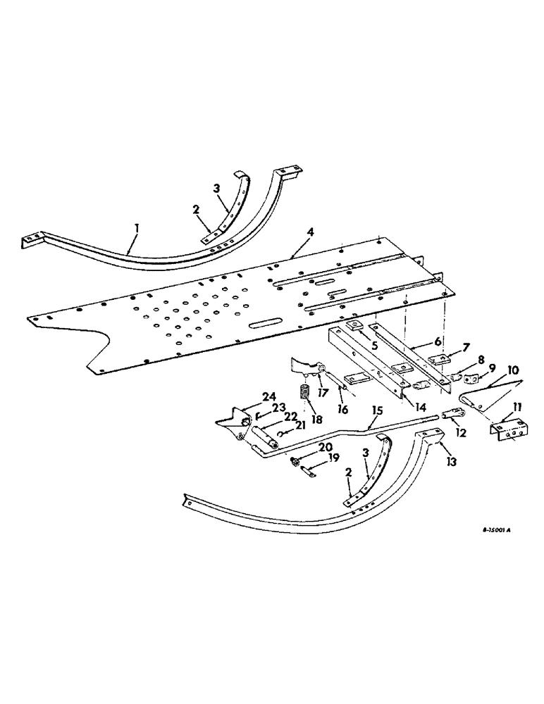 Схема запчастей Case IH 57 - (A-13) - BOTTOM PLATE, PLUNGER STOP AND NEEDLE GUARDS 