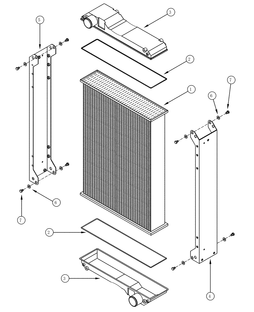 Схема запчастей Case IH MX220 - (2-003) - RADIATOR ASSEMBLY (02) - ENGINE