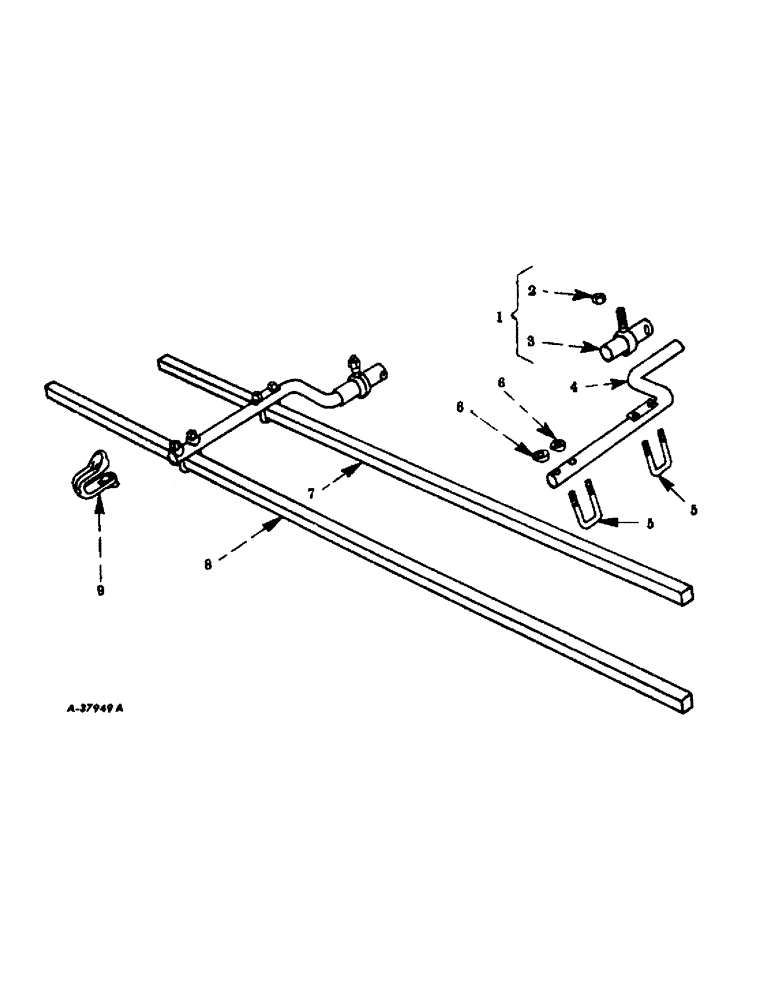 Схема запчастей Case IH 452 - (T-08) - FRONT TOOL BAR, 4-ROW 