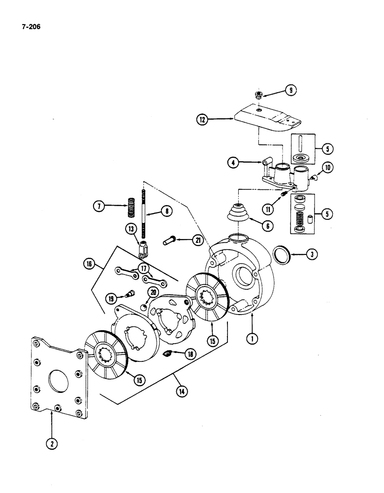 Схема запчастей Case IH 782 - (7-206) - MASTER BRAKES (5.1) - BRAKES