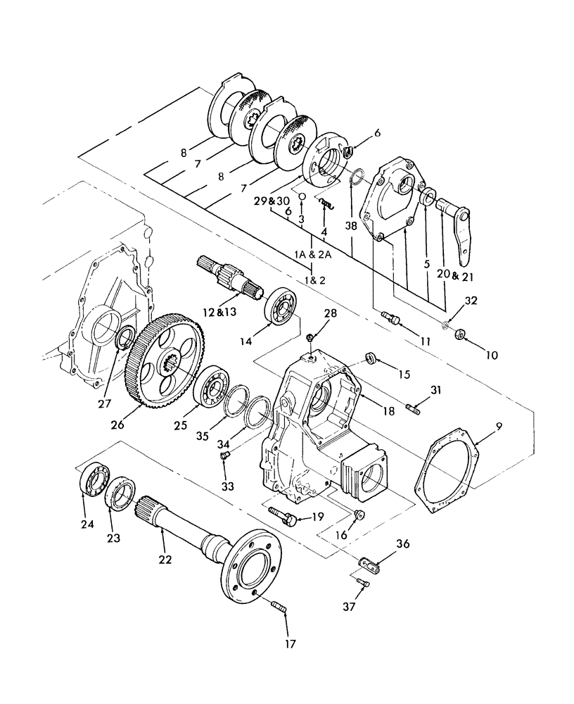 Схема запчастей Case IH DX26 - (05.01) - BRAKE & WHEEL SHAFT CASE (05) - REAR AXLE