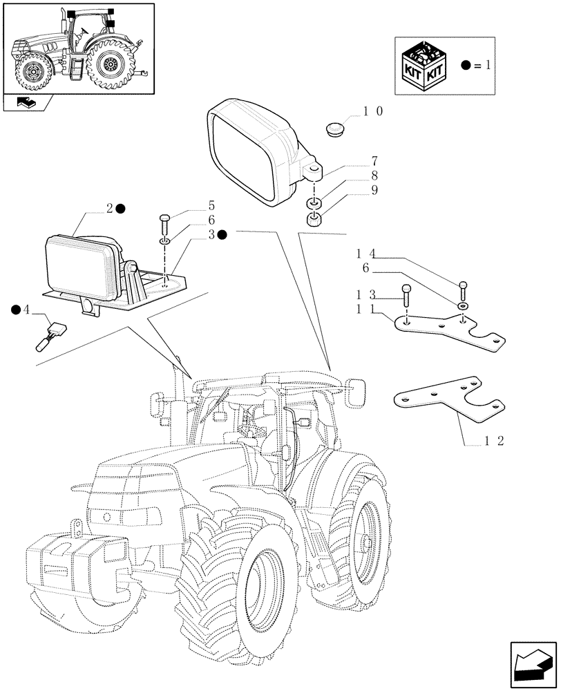 Схема запчастей Case IH MAXXUM 115 - (1.75.7) - WORKLAMPS (06) - ELECTRICAL SYSTEMS