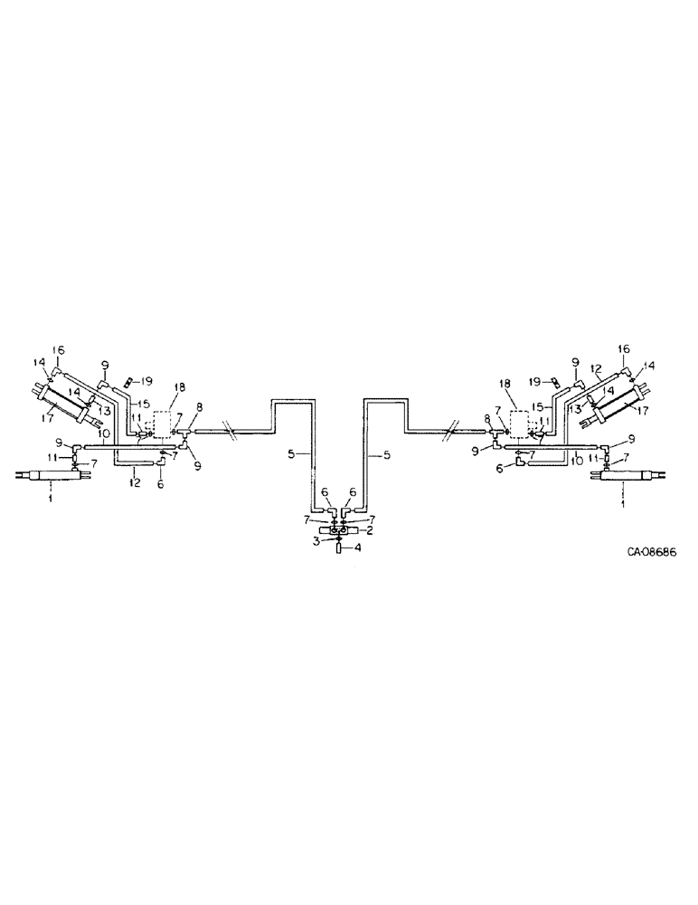 Схема запчастей Case IH 800 - (09-22) - MARKERS, HYDRAULIC MARKER CONNECTIONS, UNITS W, X AND Y (08) - HYDRAULICS