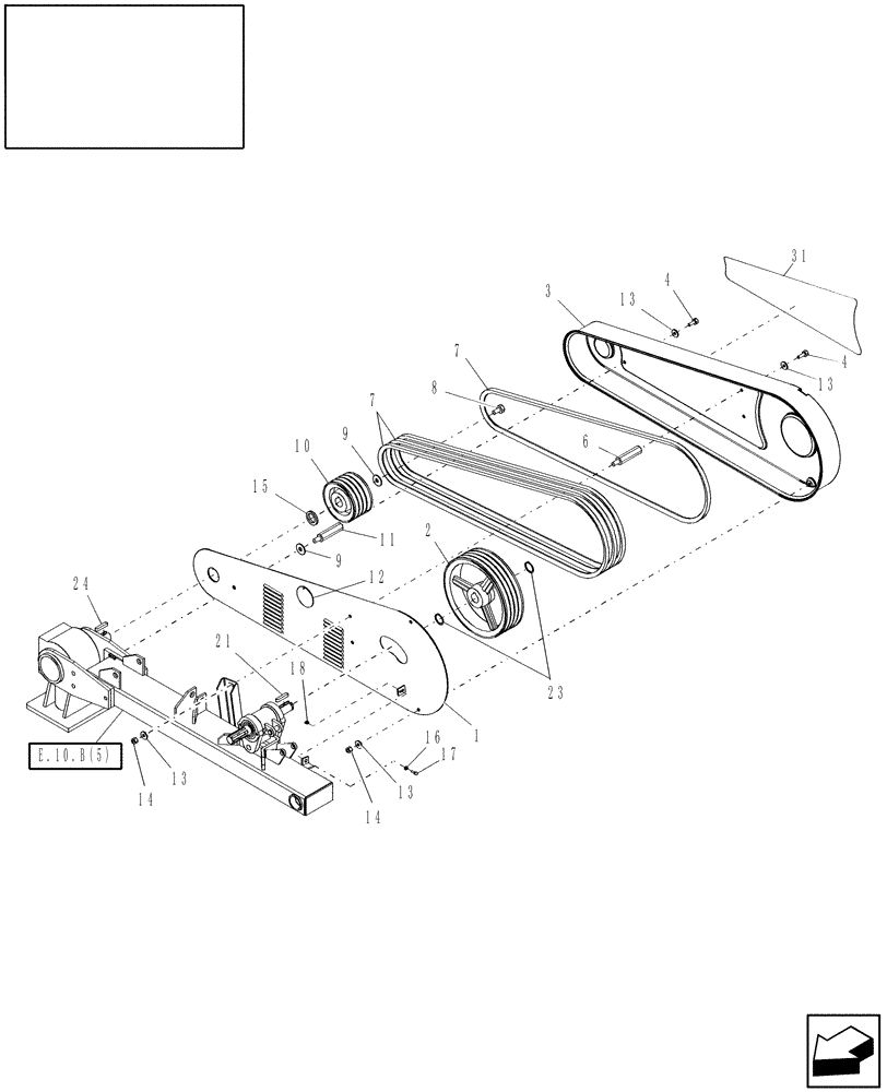 Схема запчастей Case IH MDX41 - (C.50.B.45.40[3]) - DRIVE, PULLEYS, SHAFTS, & BELTS C - Power Train