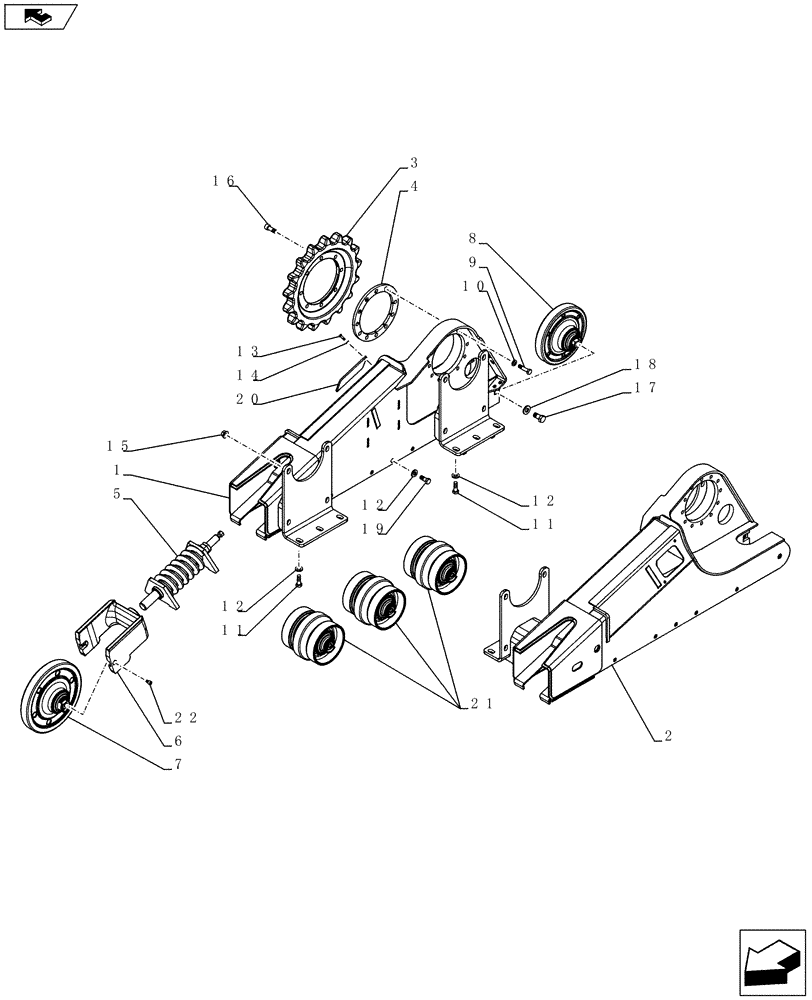 Схема запчастей Case IH TR320 - (48.138.AB) - UNDERCARRIAGE (TR320,TV380) (48) - TRACKS & TRACK SUSPENSION