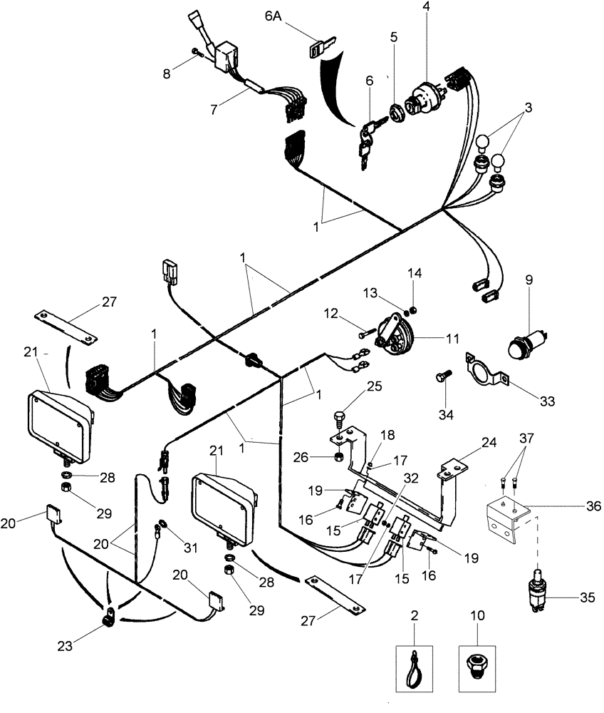 Схема запчастей Case IH 420 TIER 3 - (04-04) - HARNESS - STEERING CONSOLE AND PLATFORM (06) - ELECTRICAL SYSTEMS