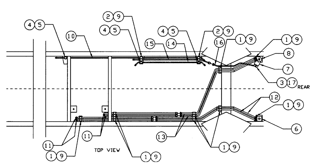 Схема запчастей Case IH PATRIOT 150 - (06-012) - STEEL HYDRAULIC TUBES & CLAMPS Hydraulic Plumbing