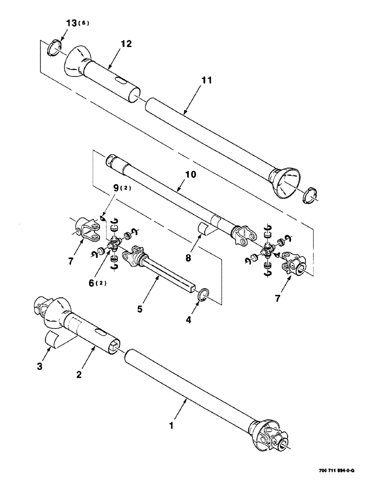 Схема запчастей Case IH 8820 - (9-060) - DRIVELINE ASSEMBLY (58) - ATTACHMENTS/HEADERS