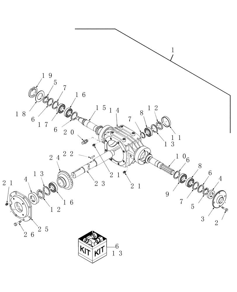 Схема запчастей Case IH DCX131 - (03.04) - GEARBOX, BEVEL (03) - MAIN GEARBOX