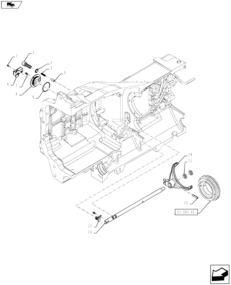 Схема запчастей Case IH PUMA 160 - (21.504.01) - TRANSMISSION SHIFTING UNIT (21) - TRANSMISSION