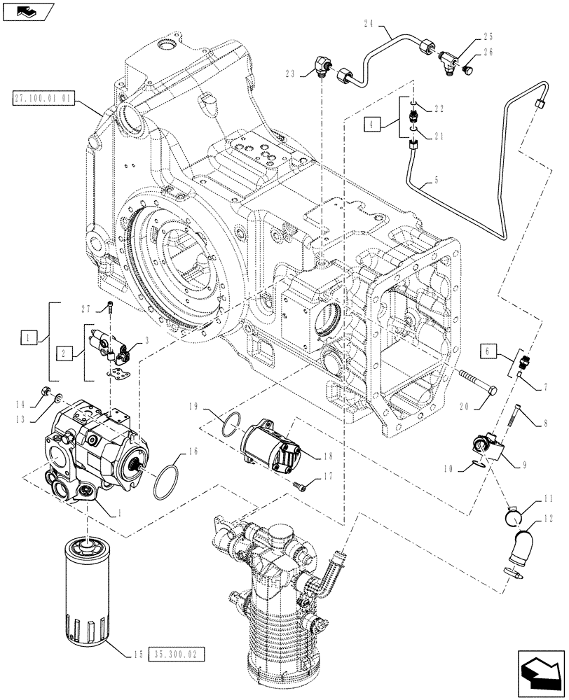 Схема запчастей Case IH PUMA 145 - (35.106.01[01]) - VAR - 743681, 332835, 332839, 333835, 390839 - HYDRAULIC PUMP - STANDARD AND HI CAPACITY (35) - HYDRAULIC SYSTEMS