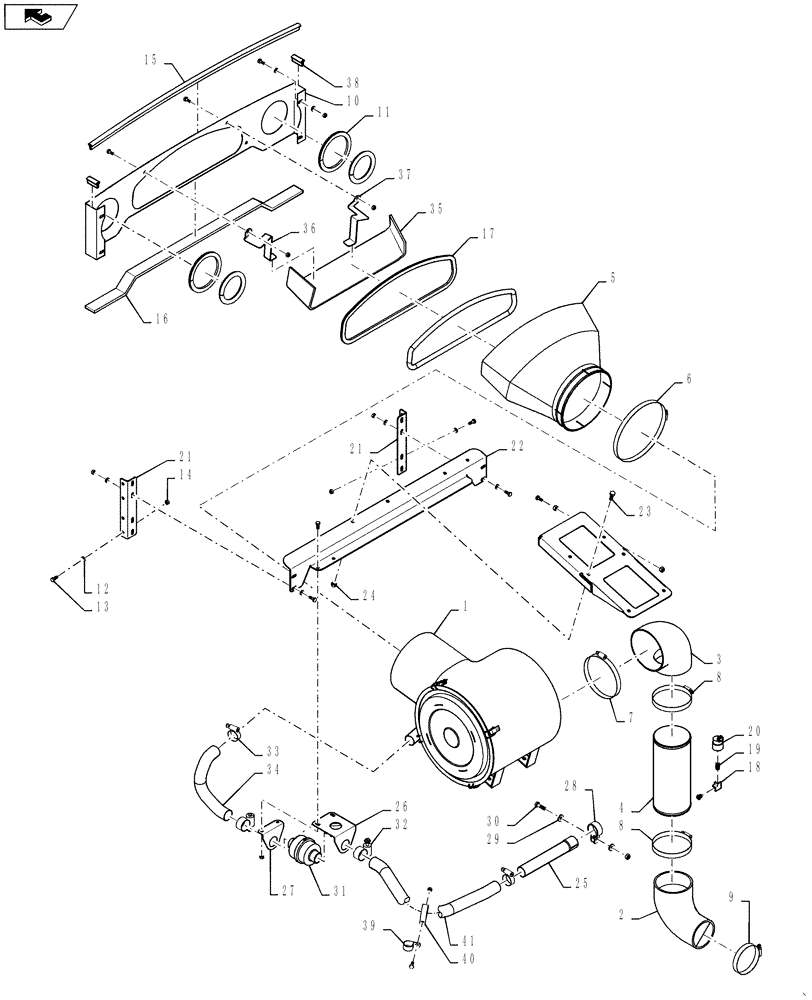 Схема запчастей Case IH 4420 - (03-034) - MOUNT GROUP,AIR CLEANER (01) - ENGINE