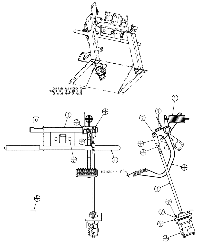 Схема запчастей Case IH FLX4510 - (01-017) - BRAKE CONTROL (10) - CAB