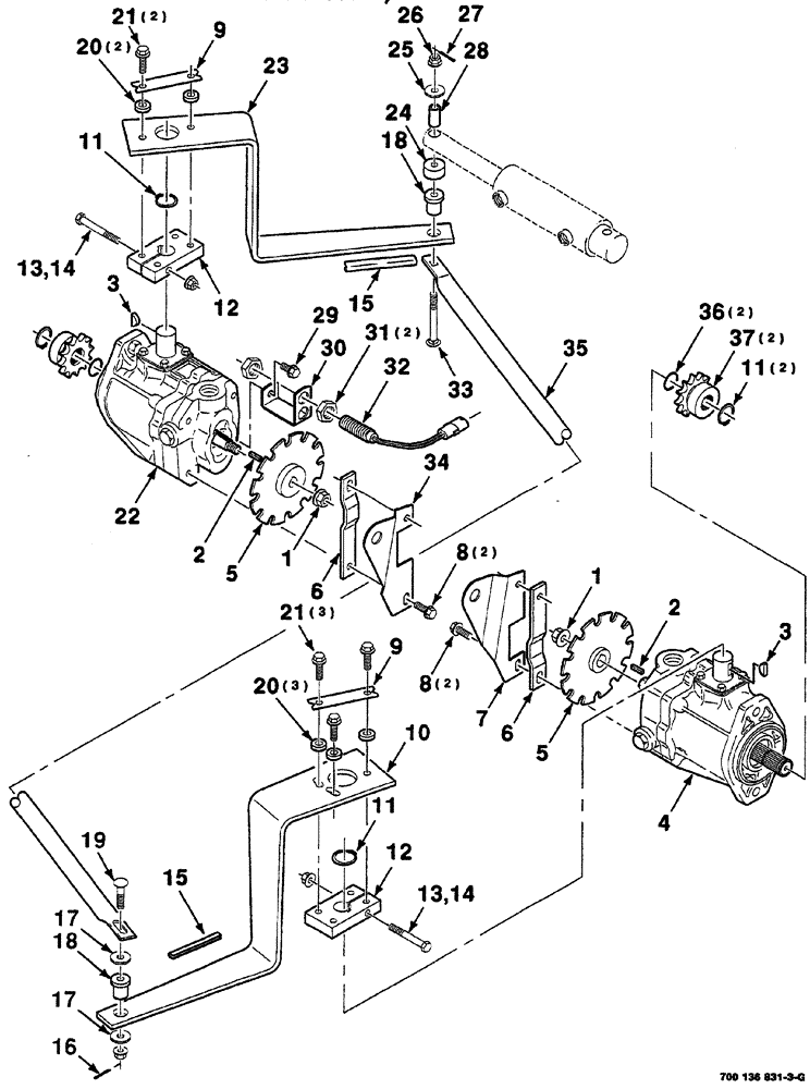 Схема запчастей Case IH 8870 - (08-14) - TRANSMISSION CONTROLS AND BRAKE ASSEMBLIES (S.N. CFH0129778 THRU CFH0189092) (35) - HYDRAULIC SYSTEMS