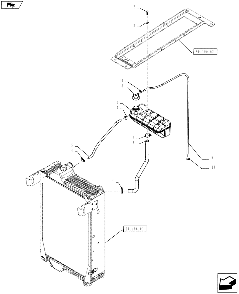 Схема запчастей Case IH PUMA 160 - (10.406.04) - EXPANSION TANK - RADIATOR (10) - ENGINE