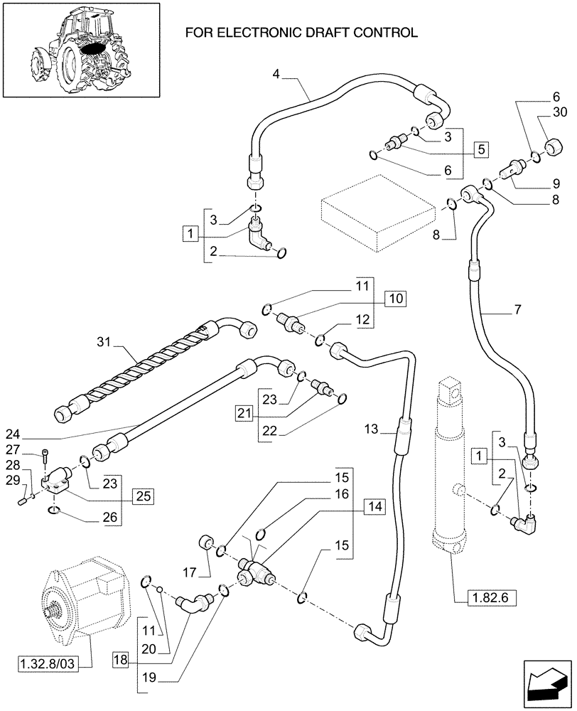 Схема запчастей Case IH MXU100 - (1.82.1/09) - (VAR.350) CCLS FOR TRANSMISSION 16X16 - LIFTER, LINES (07) - HYDRAULIC SYSTEM