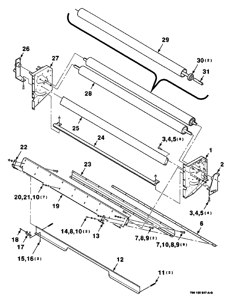 Схема запчастей Case IH 8460 - (9-66) - MESH WRAP ROLLER ASSEMBLY, SERIAL NUMBER CFH0073001 THROUGH CFH0073010 Decals & Attachments